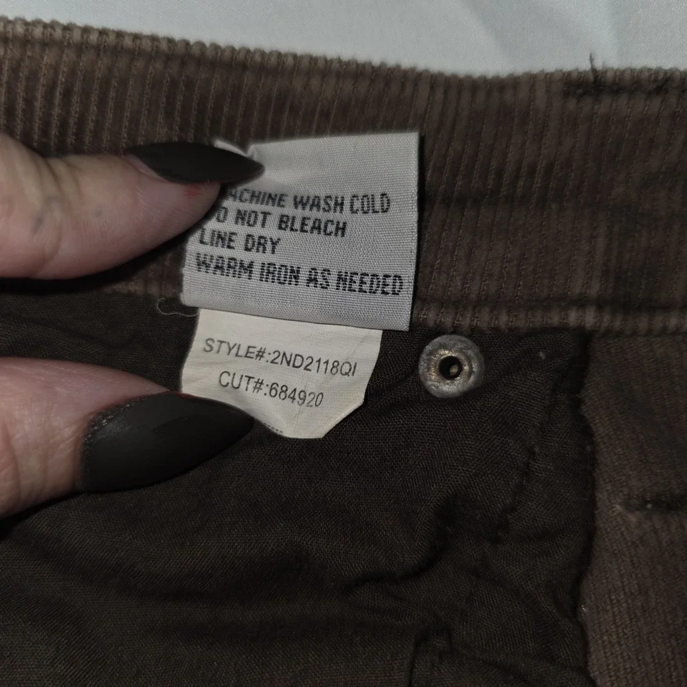 Vtg LEI Women Y2k Brown Flared Leg Corduroy Pants‎ Size 11 Mid Rise